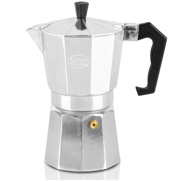Alpine Cuisine Stovetop Espresso Maker, Moka Pot for Classic Italian and Cuban Coffee Maker, Aluminum Moka Pot 9 Cups, Makes Delicious Coffee, Excellent Camping Coffee Pot