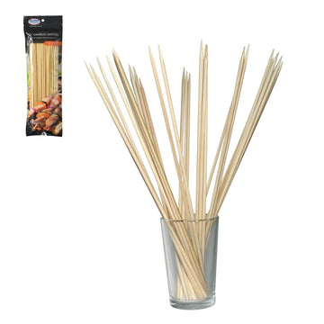 Alpine Cuisine Natural Bamboo Skewers for BBQ 12-Inch - Wooden Shish Kabob Skewers for Grilling -  Kebab Skewers for Appetizers, Smore Bamboo Sticks, BBQ Wood Sticks, Smores Sticks (100 Count)