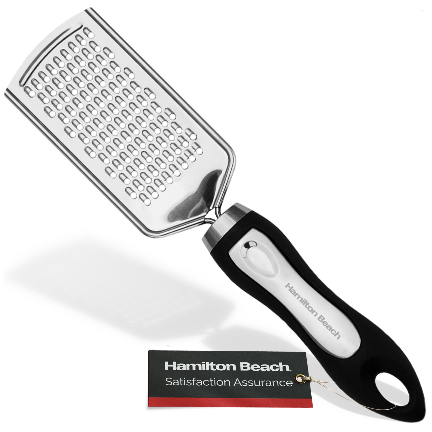 Stainless Steel Ergonomic Cheese Grater with Black Santoprene Handle - 10  1/4 L
