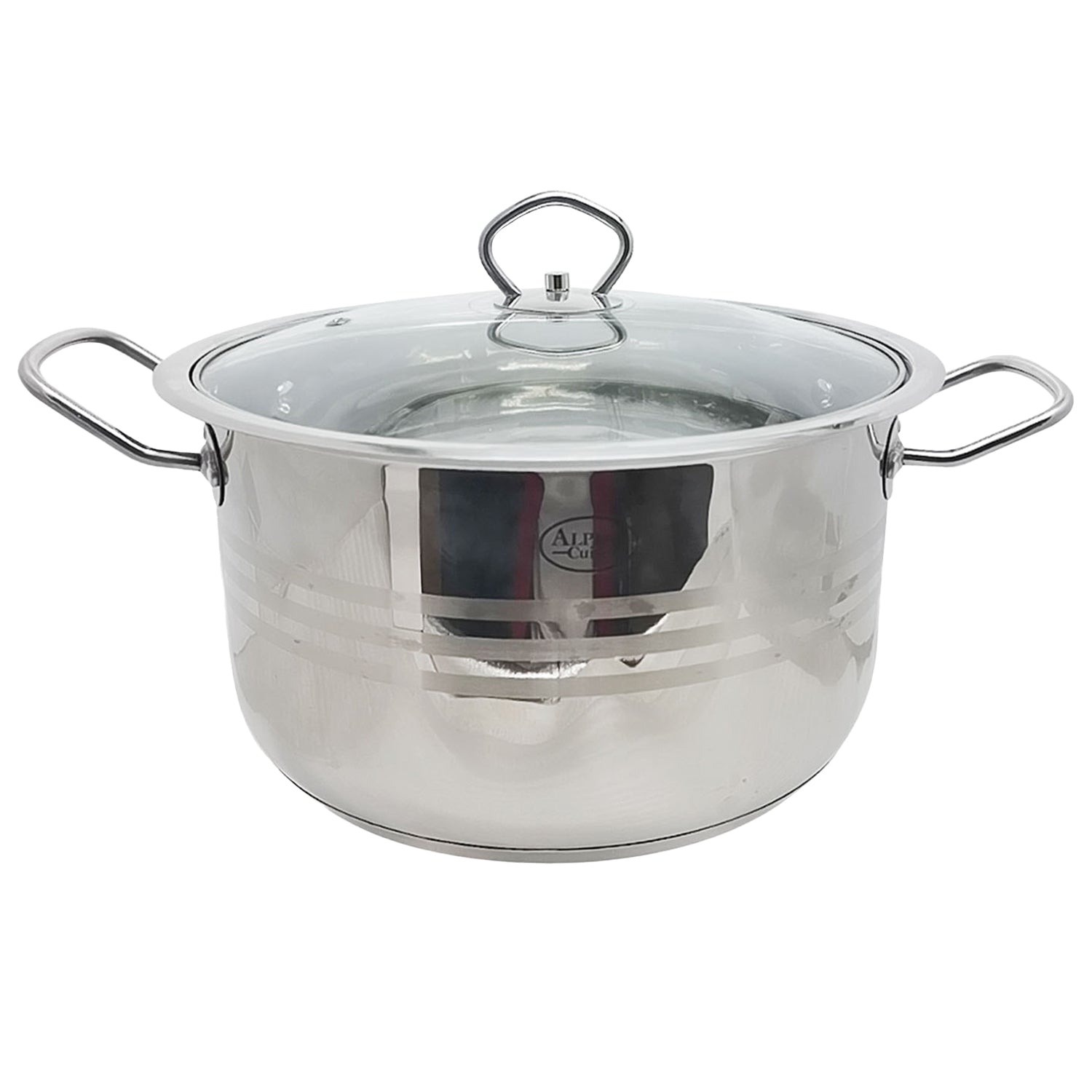Alpine Cuisine 18 Quart Non-stick Stock Pot with Tempered Glass Lid and  Carrying Handles, Multi-Purpose Cookware Aluminum Dutch Oven for Braising