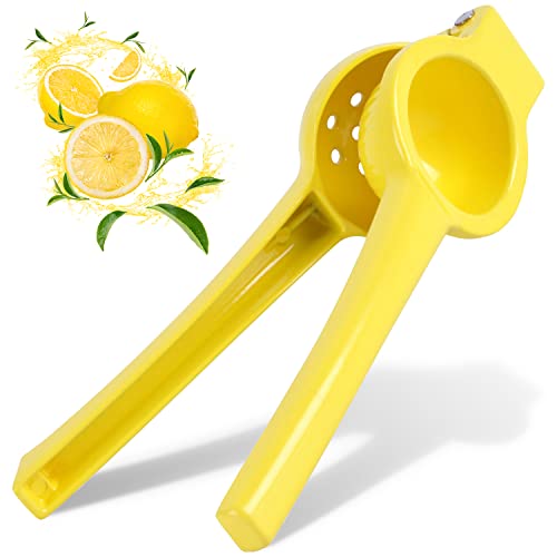 Manual Juicer Citrus Lemon Squeezer, Fruit Juicer Lime Press Metal,  Professional Hand Juicer Kitchen Tool(Yellow）