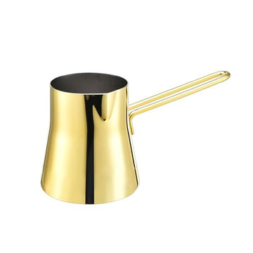 Alpine Cuisine 700 ml Coffee Warmer Pot Durable Stainless Steel Body, Ideal for Heating Beverages, Sauces, and Melting Butter, Gold