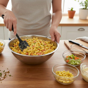 Alpine Cuisine Stainless Steel Kitchen Mixing Bowls, Salad Bowls Heavy Duty Deeper Edge, Dishwasher Safe Storage Bowls, Premium Polished Mirror Prep Bowls for Cooking & Serving