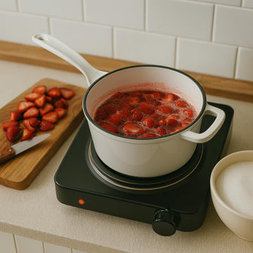 Hamilton Beach Enameled Cast Iron Sauce Pan 2-Quart Gray