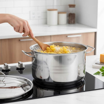 Alpine Cuisine Stainless Steel Dutch Oven with Lid & Easy Cool Handle, Food Grade Stainless Steel Heavy Duty Induction, Commercial Grade Healthy Cookware kitchen Dutch oven, Dishwasher Safe