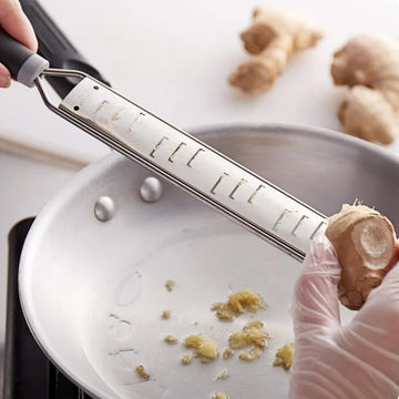 GINSU 15-Inch Stainless Steel Grater & Zester Professional Citrus Zester, Cheese Grater, Ginger & Nutmeg Grater Multi-Purpose Kitchen Zesting Tool with Non-Slip Ergonomic Handle, Durable & Easy Clean