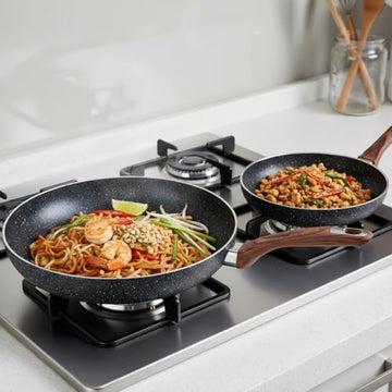Hamilton Beach Fry Pan 2pc Set Aluminum 9.5
