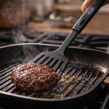 Alpine Cuisine Nylon Slotted Spatula 13 Inch – Heat-Resistant Turner with Non-Slip TPR Handle, Durable Cooking Utensil for Flipping, Frying & Serving – Safe for Nonstick Cookware