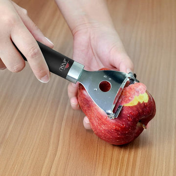GINSU Pro Y-Shaped Swivel Peeler, 7in, Premium Stainless Steel Blades, Comfortable Black TPR Handle, Easy-Clean Kitchen Tool