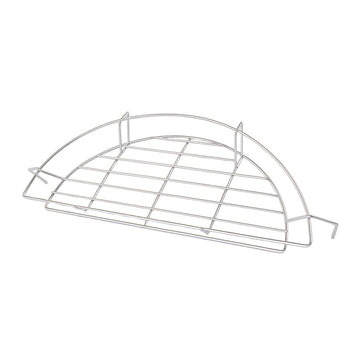 Alpine Cuisine Stainless Steel 23-Inch Half-Moon Warming Rack | Secondary Cooking Grid & Smoker Accessory for Kettle Grills | BBQ Smoker Rack