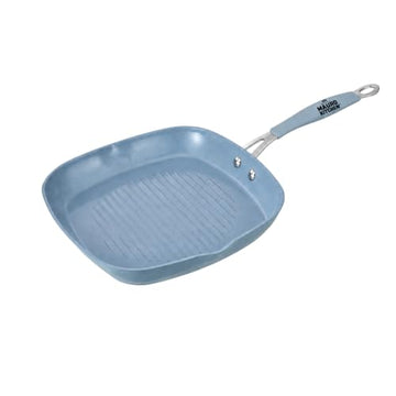 Mauro Kitchen 11" Forged Aluminum Grill Pan, Blue Ceramic Nonstick