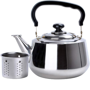 Aramco Alpine Cuisine Tea Kettle & Strainer, Stainless Steel