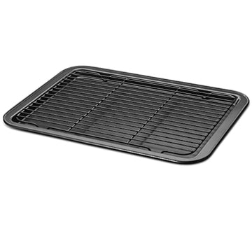 Alpine Cuisine Cookie Sheet with Rack 15x10-Inch - Nonstick Carbon Steel Sheet - Grey Easy Release, Durable, Leak-Proof & Heavy Duty Baking Sheets - Easy to Clean Tray, Dishwasher Safe Cooking Sheet
