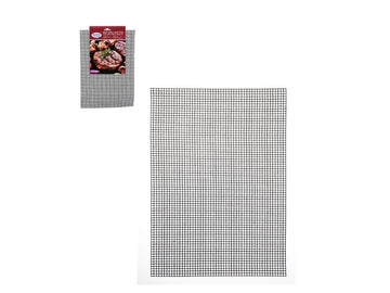 Alpine Cuisine Reusable BBQ Grill Mat with Mesh Design, Non-Stick PTFE Grill Liner, 15 x 10.5 Inches, Great for Grilling Vegetables, Shrimp, and Small Foods, Easy to Clean