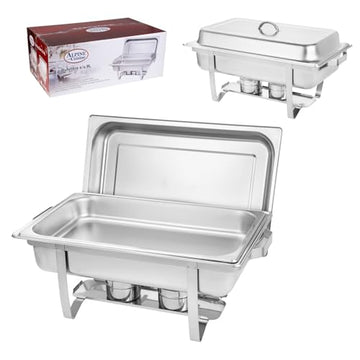Alpine Cuisine 4-Pack 9QT Chafing Dishes for Buffet, Ultrasonic Mirror Polishing, Rolled Edge Finger Protection, Stainless Steel Buffet Servers and Warmers for Parties, Weddings, Birthdays & Hotels