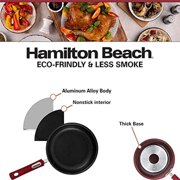Hamilton Beach Forged Aluminum 2 pc Fry Pan Skillet Set, PFOA PTFE Free