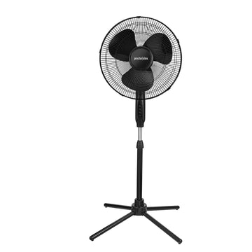Proctor Silex 16-Inch Adjustable Pedestal Fan – 3-Speed Oscillating Stand Fan for Home & Office, Quiet Black Cooling Fan