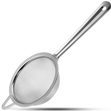 Alpine Cuisine Tea Strainer Stainless Steel with Durable Mesh & Sturdy Handle - Kitchen Gadgets Tools & New Home Kitchen Essentials - Perfect for Sift, Strain, Drain, Rinse & Tea