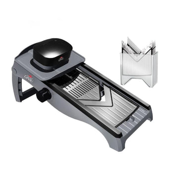 GINSU Stainless Steel Mandoline Slicer – Adjustable Food Slicer 14x6x3in, Precision Vegetable Cutter with Safety Guard, Non-Slip Base & Easy Clean Design