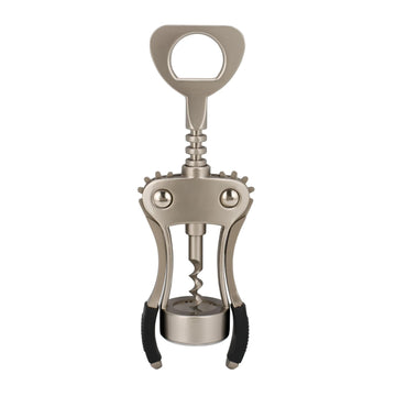 Alpine Cuisine Winged Corkscrew Zinc Alloy 2-in-1 Wine and Bottle Opener with Soft-Grip Levers 7.5-Inch