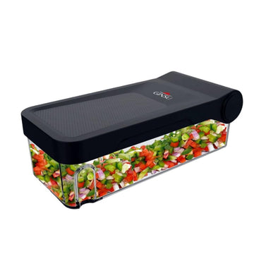 GINSU Plastic Pro Multifunctional Vegetable Chopper & Slicer – 11"x6"x4" Food Dicer, Cutter & Mandoline with 8 Interchangeable Blades for Chopping, Slicing, Dicing & Grating
