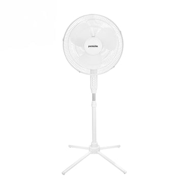 Proctor Silex 16-Inch Adjustable Pedestal Fan – 3-Speed Oscillating Stand Fan for Home & Office, Quiet White Cooling Fan