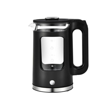 Alpine Cuisine Electric Kettle Glass 1.7L Coffee Tea Fast Water Boiler Black Cordless & Auto Shut-Off BPA Free