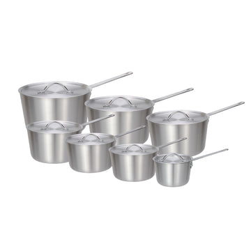 Alpine Cuisine 14-Piece Aluminum Cooking Pot Set | 2mm Thick Body sauce pans set (2Qt, 3.5Qt, 5Qt, 6Qt, 7Qt, 9Qt, 11.5Qt) with Single Wire Handle | Versatile Cookware Collection for Pasta Rice & More