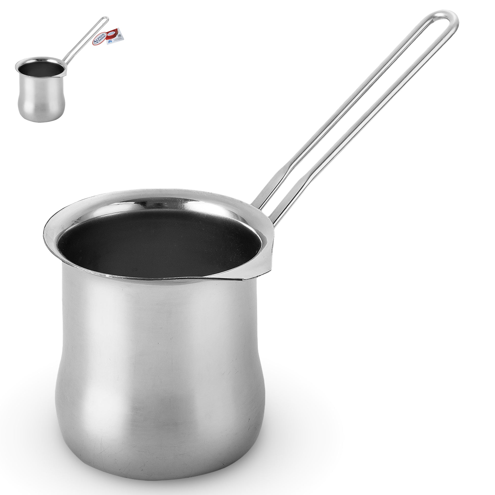 350Ml Milk Warmer Pot, Coffee Pot, Stainless Steel Stovetop Melti