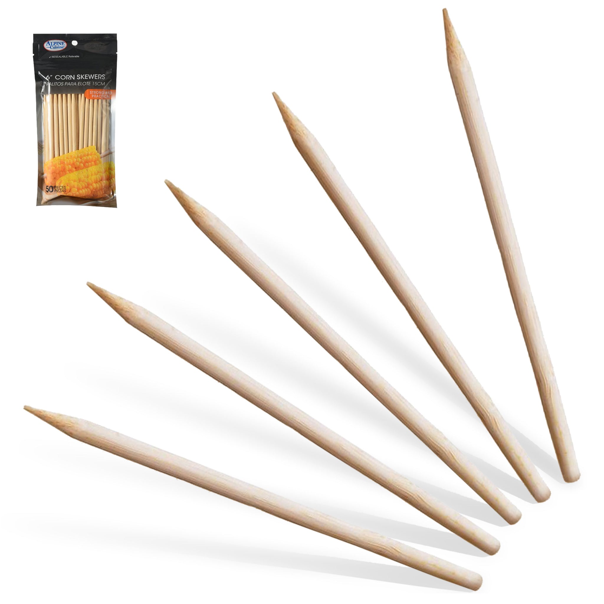 100 Pcs 12 inch Bamboo Skewers Wooden BBQ Sticks for Shish Grill
