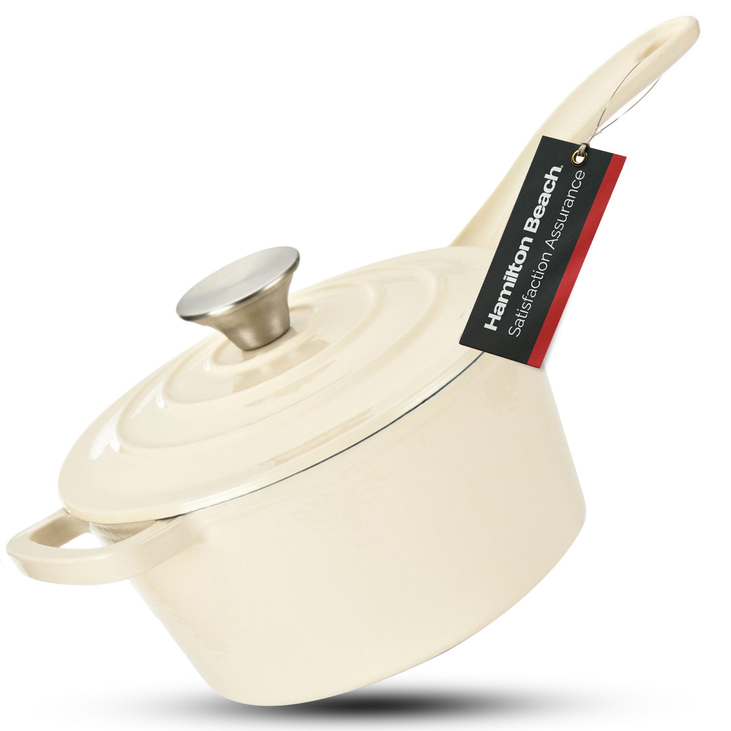 Enameled Cast Iron Sauce Pan – 1.7 Quart Cream White, Durable & Even Heating