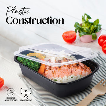 Alpine Cuisine Meal Prep Food Storage Containers with 10 Lids & 10 Bodies 20-Pack 38oz (1123ml) | A Versatile & Convenient Kitchen Organization Solution | Food Storage Containers - Dishwasher Safe