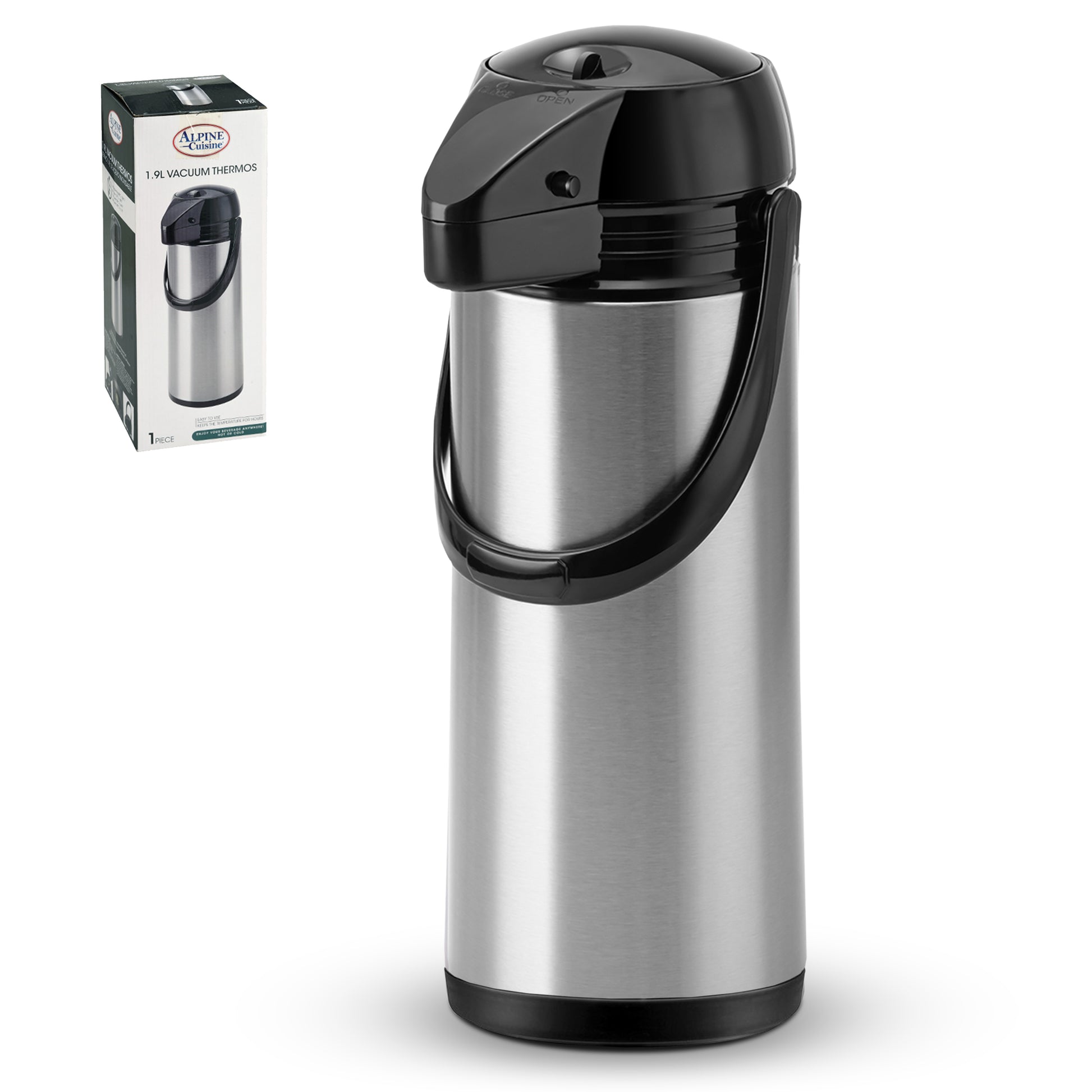 Alpine Cuisine Stainless Steel Thermos Vacuum 1.5-L Hand Pressed with