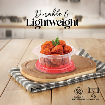Alpine Cuisine Round Food Storage Containers with 6 Lids & 6 Bodies 12-Pack 50oz (1478ml) | A Versatile & Convenient Kitchen Organization Solution | Food Prep Storage Containers - Dishwasher Safe