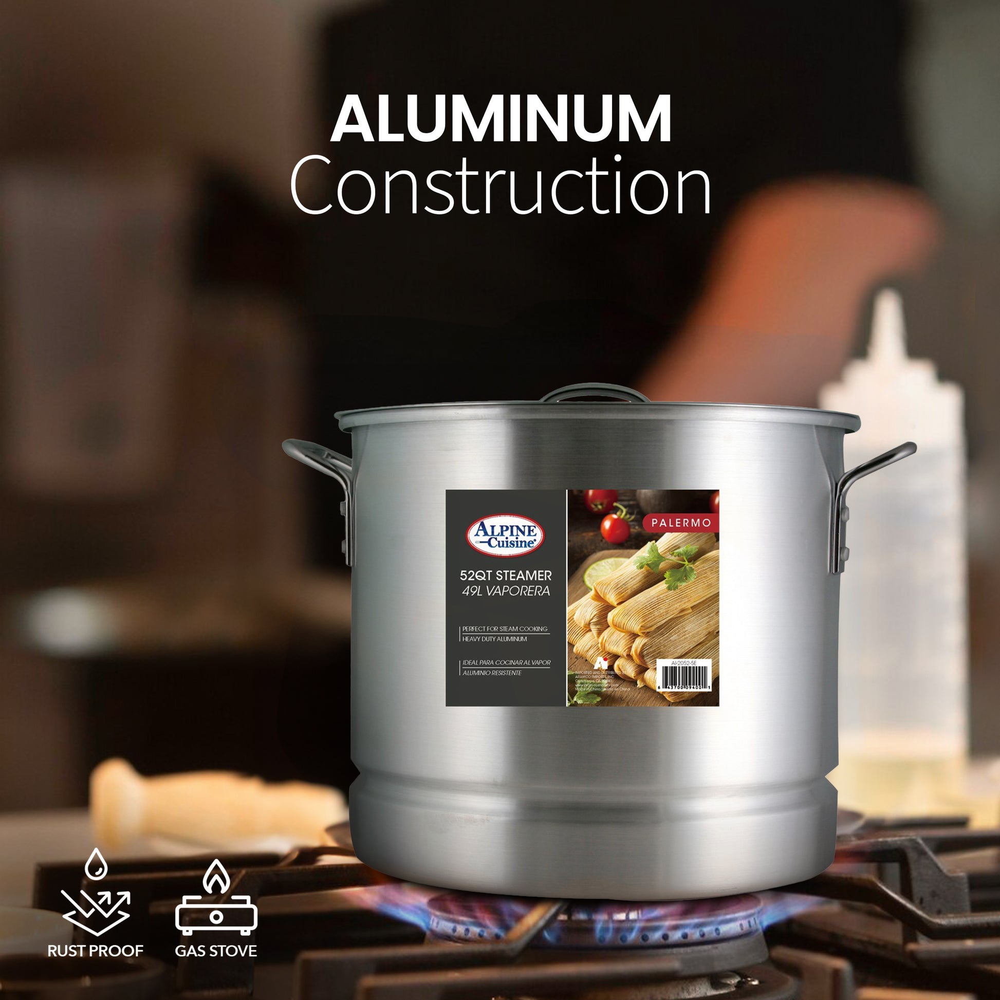 Alpine Cuisine Aluminum Steamer Pot 12 Pcs Set Cook Healthier and Fast