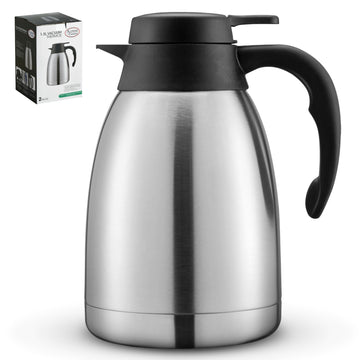 Alpine Cuisine Stainless Steel Thermos Vacuum 1.5-L Hand Pressed with Plastic Handle & Lid, Leak-Proof Sports drinks jug flask for Water Coffee Tea, Comfortable & Lightweight, Hot & Cold Beverage