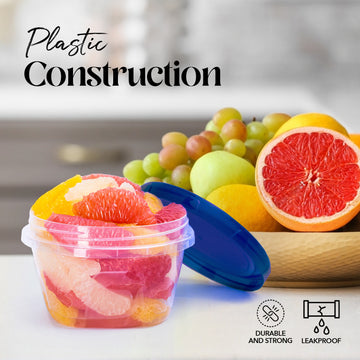 Alpine Cuisine Twist 2 Lock Food Storage Containers with 8 Lids & 6 Bodies 16-Pack 16oz (973ml) | A Versatile & Convenient Kitchen Organization Solution | Food Storage Containers - Dishwasher Safe