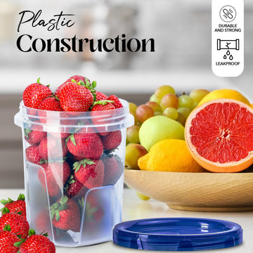 Alpine Cuisine Twist 2 Lock Food Storage Containers with 6 Lids & 6 Bodies 12-Pack 32oz (946ml) | A Versatile & Convenient Kitchen Organization Solution | Food Storage Containers - Dishwasher Safe