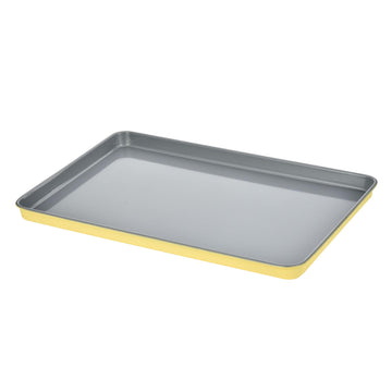 Alpine Cuisine 11x17-Inch Cookie Sheet with Cooling Rack, Carbon Steel Bakeware, Gray Ceramic Nonstick Coating, Oven Safe Baking Pan for Cookies, Roasting & Baking, Lemon Drop Yellow