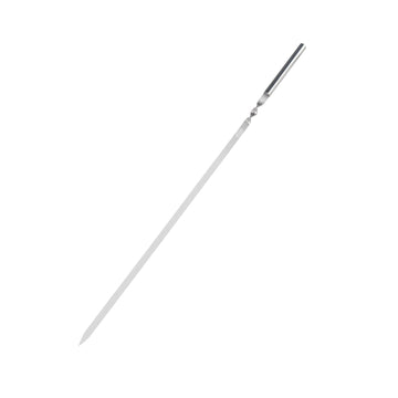 Alpine Cuisine 30-Inch Flat Stainless Steel BBQ Skewers, Extra Long Reusable Metal Grilling Skewers for Kabobs and Roasting