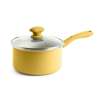Alpine Cuisine Sauce Pan with Lid, Nonstick Ceramic Coating Cookware, Ergonomic Cool-Touch Handle, Easy Clean Pot