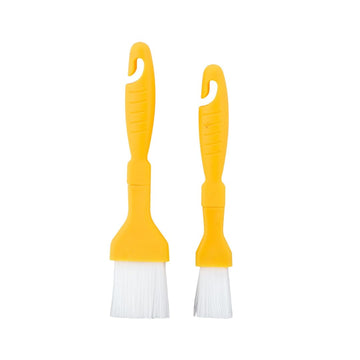 Alpine Cuisine Pastry Brush Set (2-Piece) – 8.5” & 7.5” Baking Brushes with Durable Bristles & Ergonomic Yellow Handles – Ideal for Basting, Glazing, BBQ & Baking
