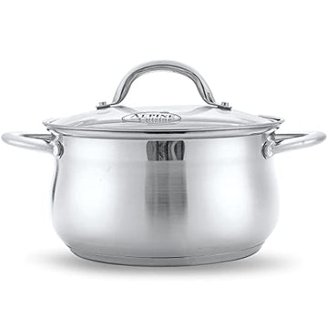 Alpine Cuisine Dutch Oven Belly Shape 6.5Qt - Stainless Steel Dutch Oven Pot with Lid, Stove Top Cookware for Healthy Cooking, Comfortable Handles, Dishwasher Safe & Easy to Clean