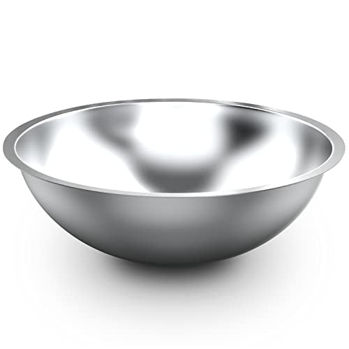 Alpine Cuisine 3-Quart Stainless Steel Kitchen Mixing Bowls, Salad Bowls Heavy Duty Deeper Edge, Dishwasher Safe Storage Bowls, Premium Polished Mirror Prep Bowls for Cooking & Serving