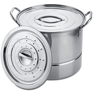 Alpine Cuisine Aramco AI14830-6 7 Quart Steamer Pot Set, Large, Aluminum, 6.5-Quart
