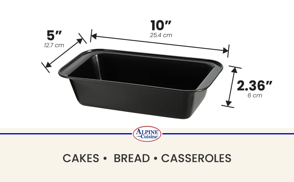 Carbon Steel Loaf Pan 10x5in 0.4mm Black Nonstick Coating and Painting