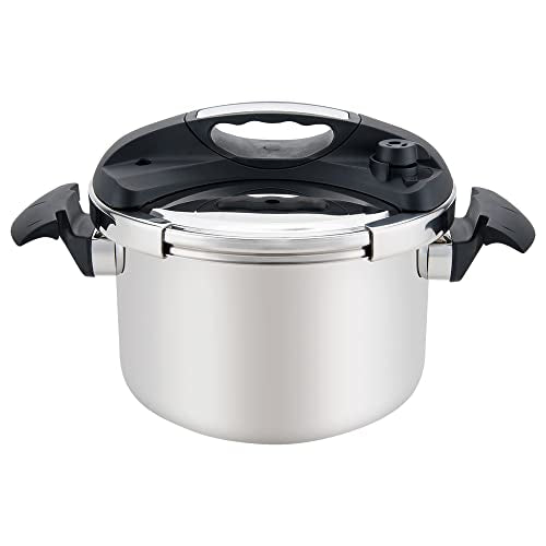 Alpine Cuisine Stainless Steel Pressure Cooker, for All Cooktops, Stove Top Pressure Cooker Used for Pressure Foodie or Steaming, Compatible with Gas & Induction Cooker, Dishwasher Safe (7 Liters)