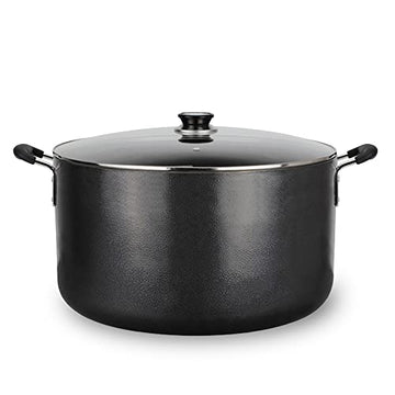 Alpine Cuisine 3 Quart Non-stick Stock Pot with Tempered Glass Lid and  Carrying Handles, Multi-Purpose Cookware Aluminum Dutch Oven for Braising