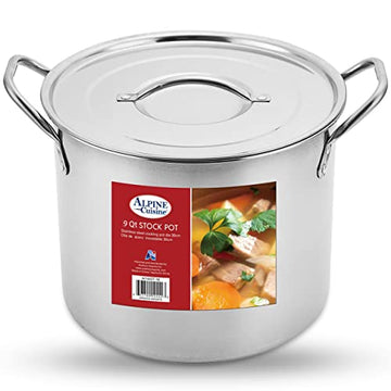 Alpine Cuisine Aluminum Steamer Stock Pot 12pc Set with Cooking Pot Lids 8,  12, 16, 20 Quart | Multi-Tier Steaming Capability | Ergonomically Designed