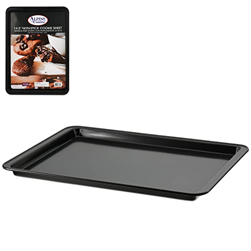 Alpine Cuisine Carbon Steel Cookie Sheet Mat Black Nonstick Coating & Painting | Easy to Clean Thick Heavy Duty Baking Sheets | Food-Safe Tray, Bakeware Pans for Cooking Baking Roasting